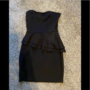 Wet Seal strapless peplum scuba dress small